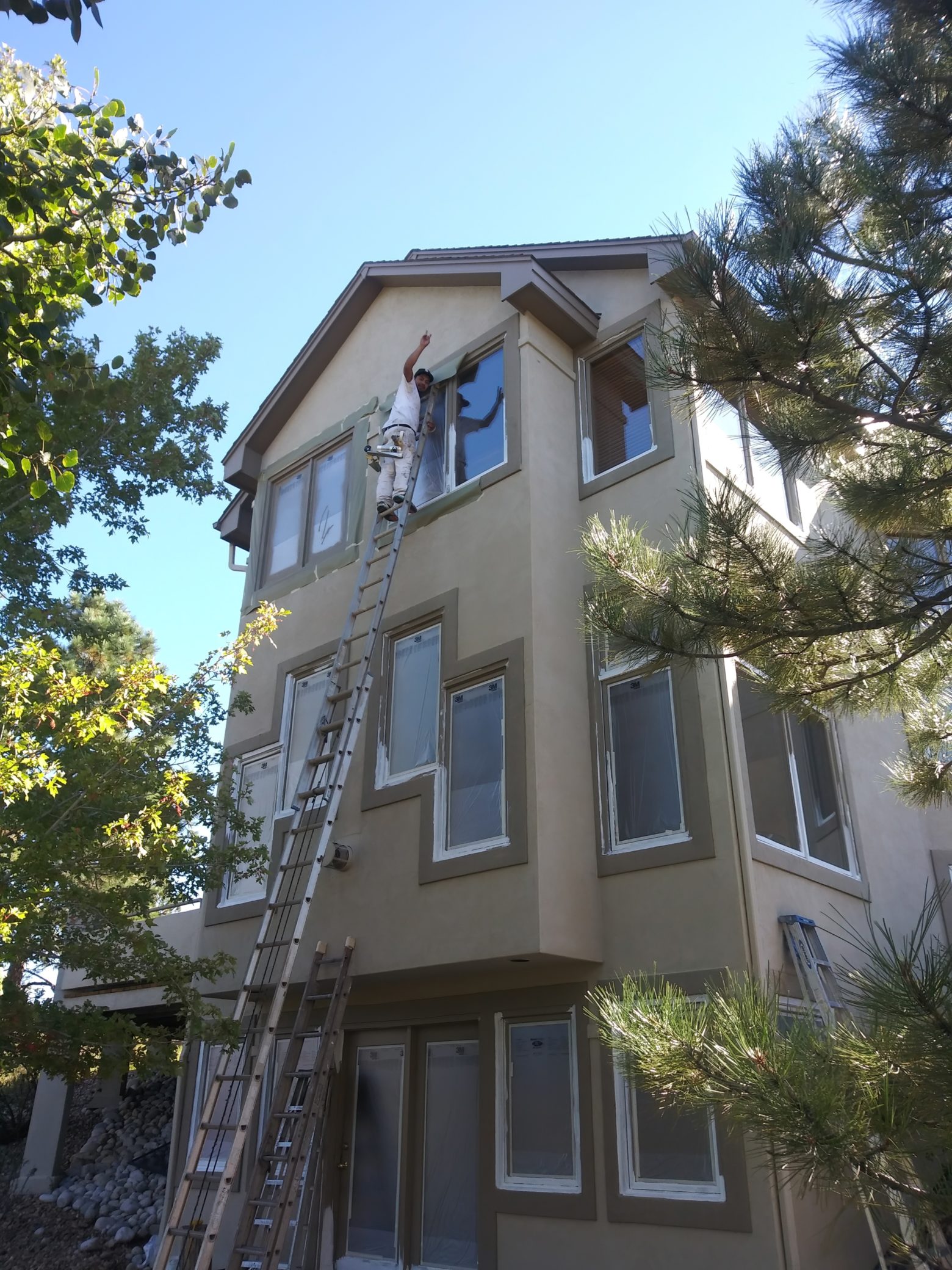 Three Story Home Three Story Home being painted